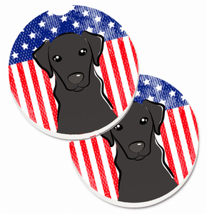Dog Themed American Flag Cup Holder Car Coasters (Set of 2) - 638508566751