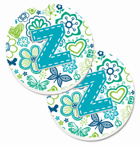 Letter Floral Cup Holder Car Coasters (Set of 2) - 638508584892