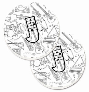 Letter Musical Letters Cup Holder Car Coasters (Set of 2) - 638508584991