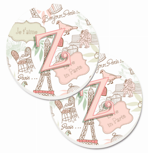 Letter Love in Paris Cup Holder Car Coasters (Set of 2) - 638508583864