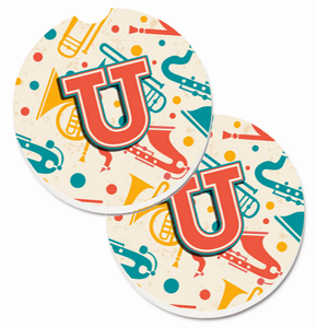Letter Musical Letters Cup Holder Car Coasters (Set of 2) - 638508583550