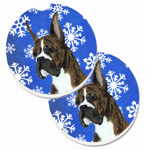 Dog Themed Holiday Christmas Cup Holder Car Coasters (Set of 2) - 638508592521
