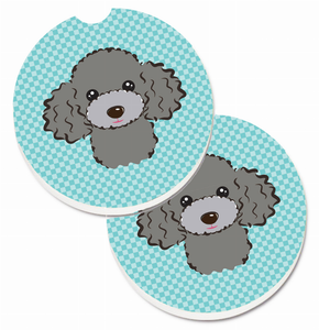 Dog Themed Checkered Cup Holder Car Coasters (Set of 2) - 638508564511