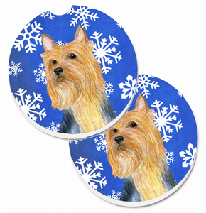 Dog Themed Holiday Christmas Cup Holder Car Coasters (Set of 2) - 638508588623