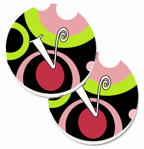 Letter Monogram Retro Cup Holder Car Coasters (Set of 2) - 638508563576