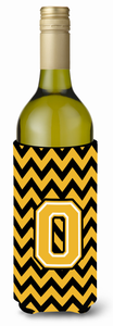 Monogram Letter Chevron Wine Bottle Hugger - 638508016874