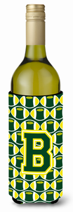 Monogram Letter Football Wine Bottle Hugger - 638508045805