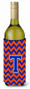 Monogram Letter Chevron Wine Bottle Hugger - 638508009807