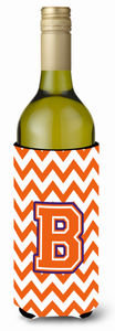 Monogram Letter Chevron Wine Bottle Hugger - 638508035424