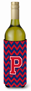 Monogram Letter Chevron Wine Bottle Hugger - 638508017666