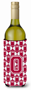 Monogram Letter Football Wine Bottle Hugger - 638508037893