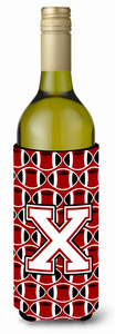 Monogram Letter Football Wine Bottle Hugger - 638508051486