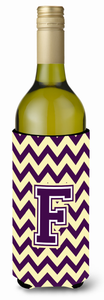 Monogram Letter Chevron Wine Bottle Hugger - 638508032348