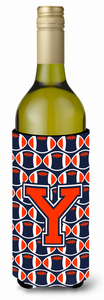 Monogram Letter Football Wine Bottle Hugger - 638508038777