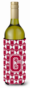 Monogram Letter Football Wine Bottle Hugger - 638508037817