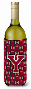 Monogram Letter Football Wine Bottle Hugger - 638508048370