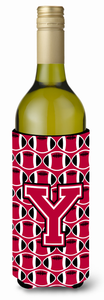 Monogram Letter Football Wine Bottle Hugger - 638508049155