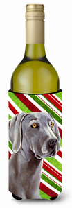 Candy Cane Holiday Christmas Design with Dog Wine Bottle Hugger - 615872701322