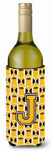 Monogram Letter Football Wine Bottle Hugger - 638508049780