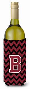 Monogram Letter Chevron Wine Bottle Hugger - 638508015969