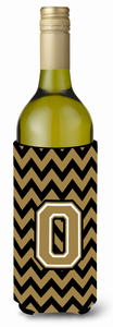 Monogram Letter Chevron Wine Bottle Hugger - 638508014795