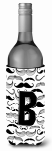 Monogram Letter Moustache Wine Bottle Hugger - 638508019851