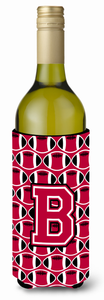 Monogram Letter Football Wine Bottle Hugger - 638508048929