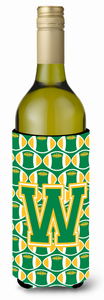 Monogram Letter Football Wine Bottle Hugger - 638508041098