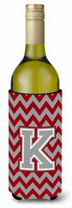 Monogram Letter Chevron Wine Bottle Hugger - 638508008930
