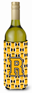 Monogram Letter Football Wine Bottle Hugger - 638508049865