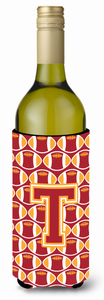 Monogram Letter Football Wine Bottle Hugger - 638508041845