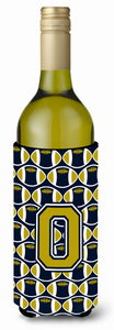 Monogram Letter Football Wine Bottle Hugger - 638508045157