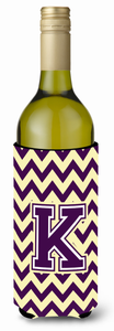 Monogram Letter Chevron Wine Bottle Hugger - 638508032393