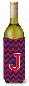 Monogram Letter Chevron Wine Bottle Hugger - 638508017604