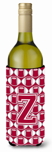 Monogram Letter Football Wine Bottle Hugger - 638508038005