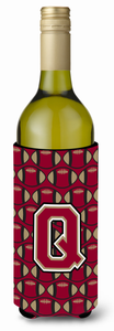 Monogram Letter Football Wine Bottle Hugger - 638508048295