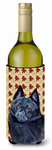 Fall Leaves Design with Dog Wine Bottle Hugger - 615872700202