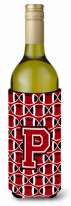 Monogram Letter Football Wine Bottle Hugger - 638508044389