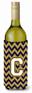 Monogram Letter Chevron Wine Bottle Hugger - 638508031532