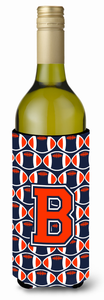Monogram Letter Football Wine Bottle Hugger - 638508038548