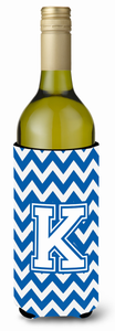 Monogram Letter Chevron Wine Bottle Hugger - 638508010230