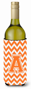 Monogram Letter Chevron Wine Bottle Hugger - 638508010919