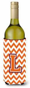 Monogram Letter Chevron Wine Bottle Hugger - 638508035523