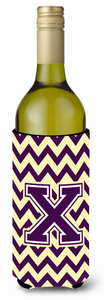 Monogram Letter Chevron Wine Bottle Hugger - 638508032522