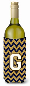 Monogram Letter Chevron Wine Bottle Hugger - 638508031570