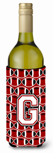 Monogram Letter Football Wine Bottle Hugger - 638508051318
