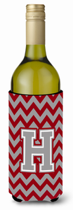 Monogram Letter Chevron Wine Bottle Hugger - 638508008909