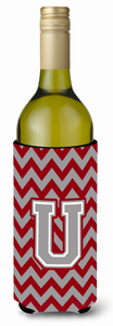 Monogram Letter Chevron Wine Bottle Hugger - 638508009036