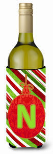 Christmas Ornament Holiday Monogram Wine Bottle Hugger - 615872724215