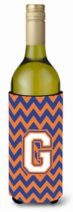 Monogram Letter Chevron Wine Bottle Hugger - 638508033918